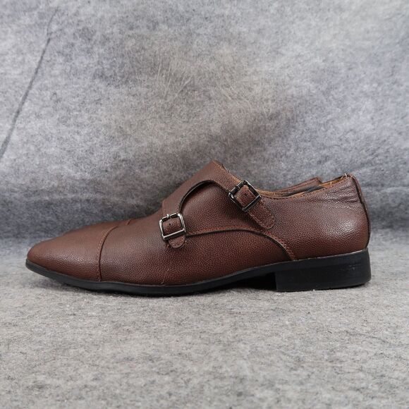 Madden Shoe Men 8.5 Oxford Double Monk Strap Buckle Cap Toe Classic Formal Brown main image 12
